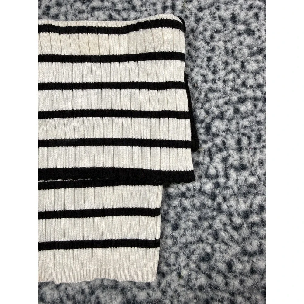 Freshman 1996 Black White Stripe Knit Tube Top Off Shoulder Bardot Size S NWT‎